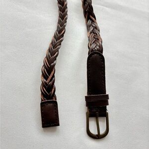 Forever 21 skinny belt, brown braided faux leather (42 inches long)